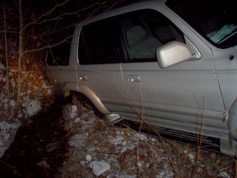 1983 Ford Bronco - A friend's 2Runner that spun a few times on ice & backed into this ditch.