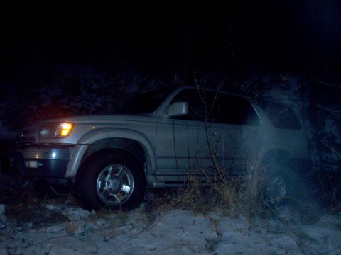 1983 Ford Bronco - A friend's 2Runner that spun a few times on ice & backed into this ditch. It came out easily with my winch.