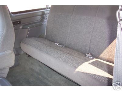 1993 Ford Bronco - Interior view of the rear bench seat in a 1993 Ford Bronco.