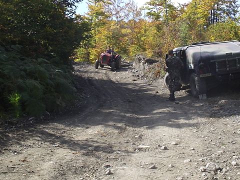 1996 Ford Bronco - Trail for one vehical only so we let these wood cutters by.