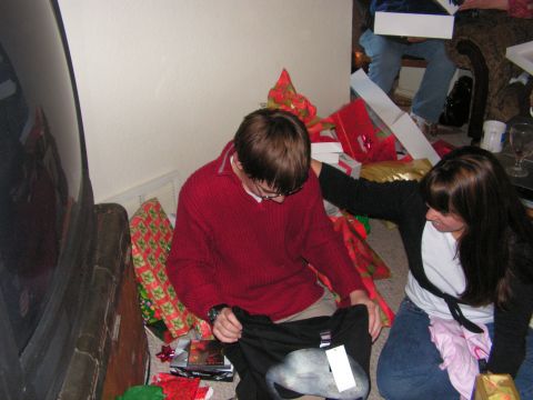 1978 Ford Bronco - Christmas morning gift opening scene with people and presents.