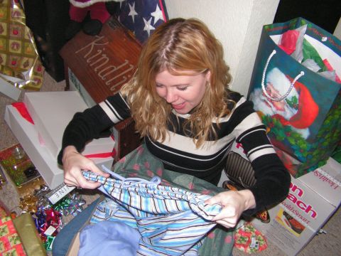 1978 Ford Bronco - Woman opening gifts during the Christmas season.