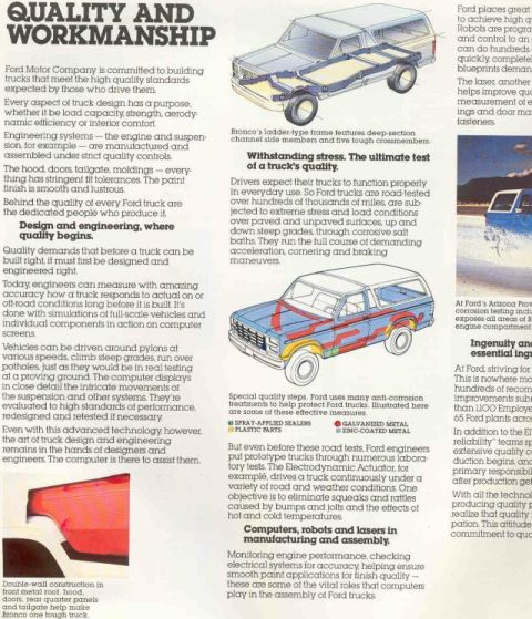 1985 Ford Bronco - This diagram illustrates the construction and engineering of the 1985 Ford Bronco, highlighting its frame and drivetrain.