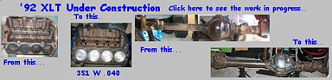1992 Ford Bronco - Images show an engine block and rear axle components undergoing work.