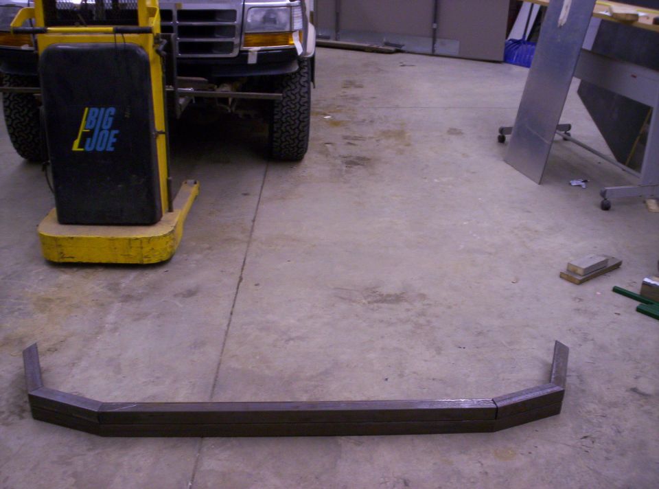 Here it is laid out on the ground. It will be 2 sets of the same thing with about 5" imbetween them so my 4"x6" KC liights will fit in and be protected so I dont have to re-align them everytime I go through a snowbank