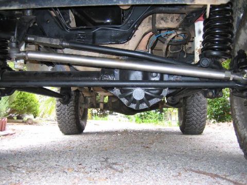 1982 Ford Bronco - Custom made Drag link, and modified Track bar/panhard rod. The Drag link uses F250 Tie Rod ends and is adjustable. Easy fix when the ends w…