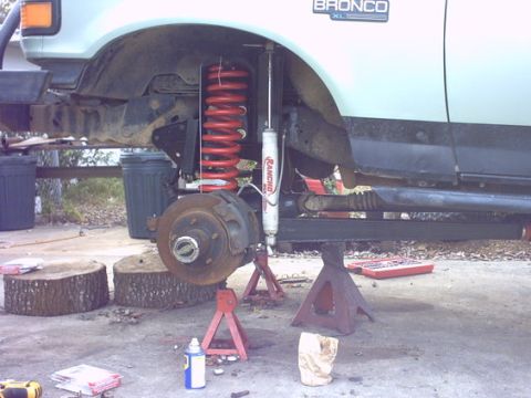 1994 Ford Bronco - Brake lines installed and shock test fit.