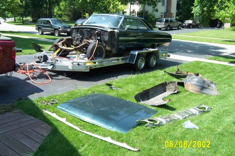 1964 Ford Galaxie - Removed front clip to rebuild suspention and install motor