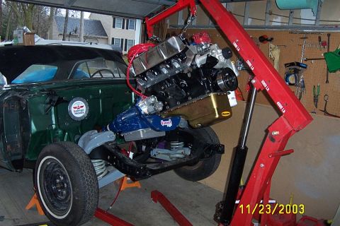 1964 Ford Galaxie - Its a lot easier to install an engine by yourself if the front clip is off.