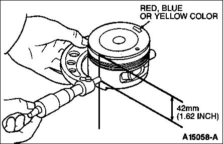 1994 Ford Crown Victoria - The standard size pistons are color-coded green on the dome. There are three sizes of the standard piston, color coded red, blue and yellow…