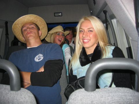 1989 Ford Bronco - In the shuttle from the hotel to the arena...Im giddy drunk with beer and anticipation of a good time...and more beer