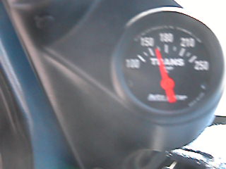 1990 Ford Bronco - Tranny temp at 75 mph on the I10 in New Mexico.