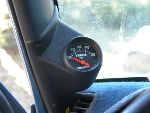1990 Ford Bronco - Autometer A-Pilar Guage Pod with Tranny Temp Gauge