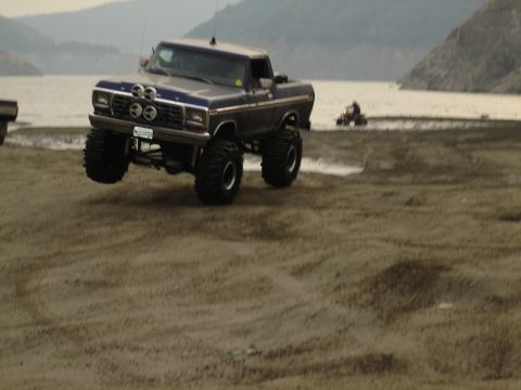 2000 Ford F-450 - Gil and Tony catching some air in the F350 Bronco