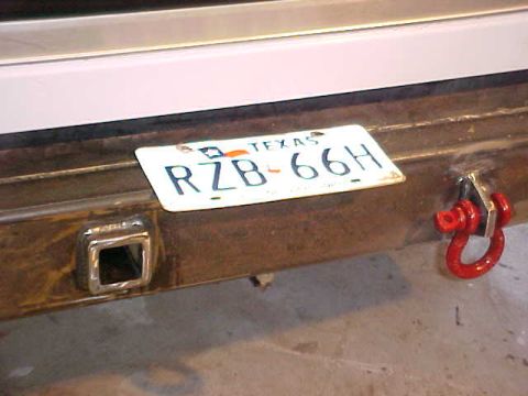 1994 Ford Bronco - reciever hitch is inset, pins from behind