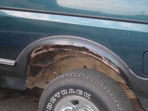 1994 Ford Bronco - when i bought it they said it was rust free except for the tail gate this was under a bout an inch of bondo