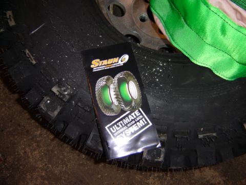 1992 Ford Bronco - Brochure for the Staun Internal Bead Lock System is shown next to a large off-road tire.