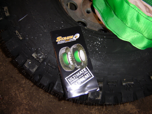 Tire with brochure for Staun Internal Bead Lock System
