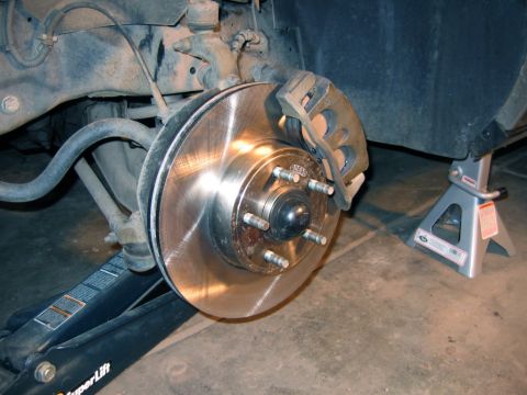 2002 Ford Crown Victoria - New SD-1 front rotor installed with Performance Friction pads.