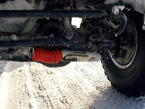 1991 Ford Bronco - Squished this stabilzer on a rock.