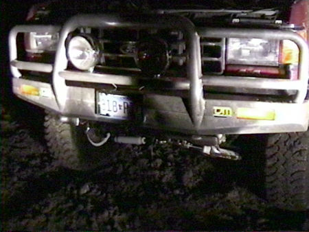 1991 Ford Bronco - Water line on the front bumper from being stuck.