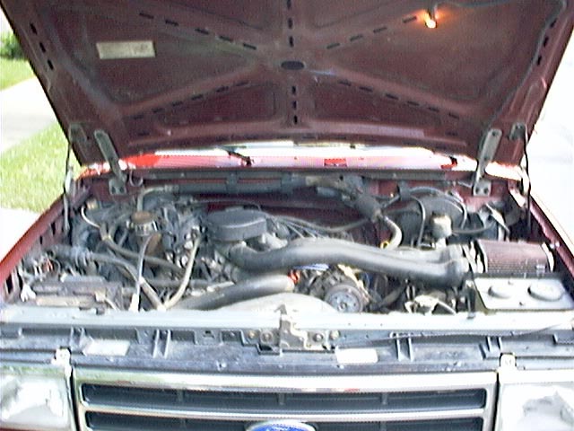 The 351W relatively untouched...just a K&N filtercharger.