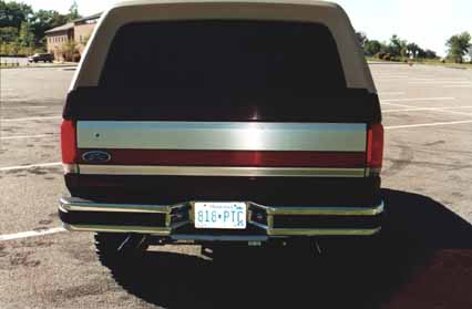 1991 Ford Bronco - Rear view of a 1991 Ford Bronco parked in a lot.
