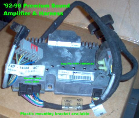 1983 Ford Bronco - SOLD Amp & Harness for 94-96 premium radio & CD tested working on all 4 channels. The harness will fit '92-96 trucks, and possibly '87-91.…