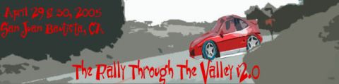 1986 Pontiac Fiero - A red sports car drives on a road during 'The Rally Through The Valley'.