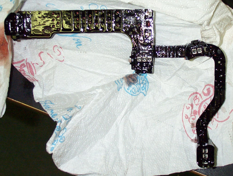 Finally opened up the '00 transmission to install the older TCC Solenoid. This is the printed circuit board Ford started using in '98-up 4R70W's