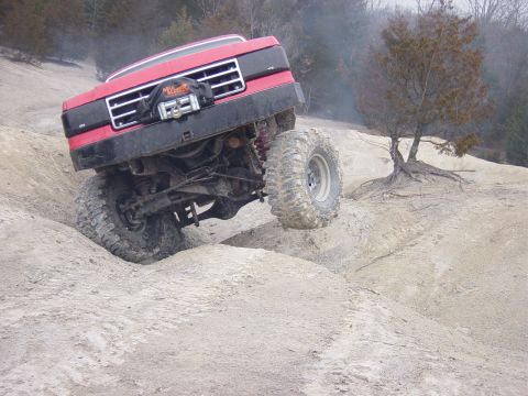 1983 Ford Bronco - I put it on it's side right after this but they didn't get a pic.