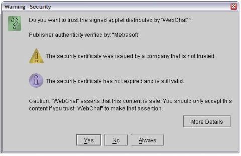 1998 Ford Taurus - A computer security warning dialog box displays information about a signed applet and its publisher's authenticity.