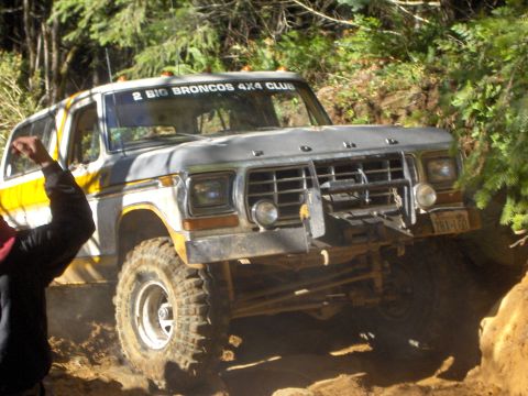 1978 Ford Bronco - This 1978 Ford Bronco navigates a challenging off-road course with its lifted suspension and aggressive tires.