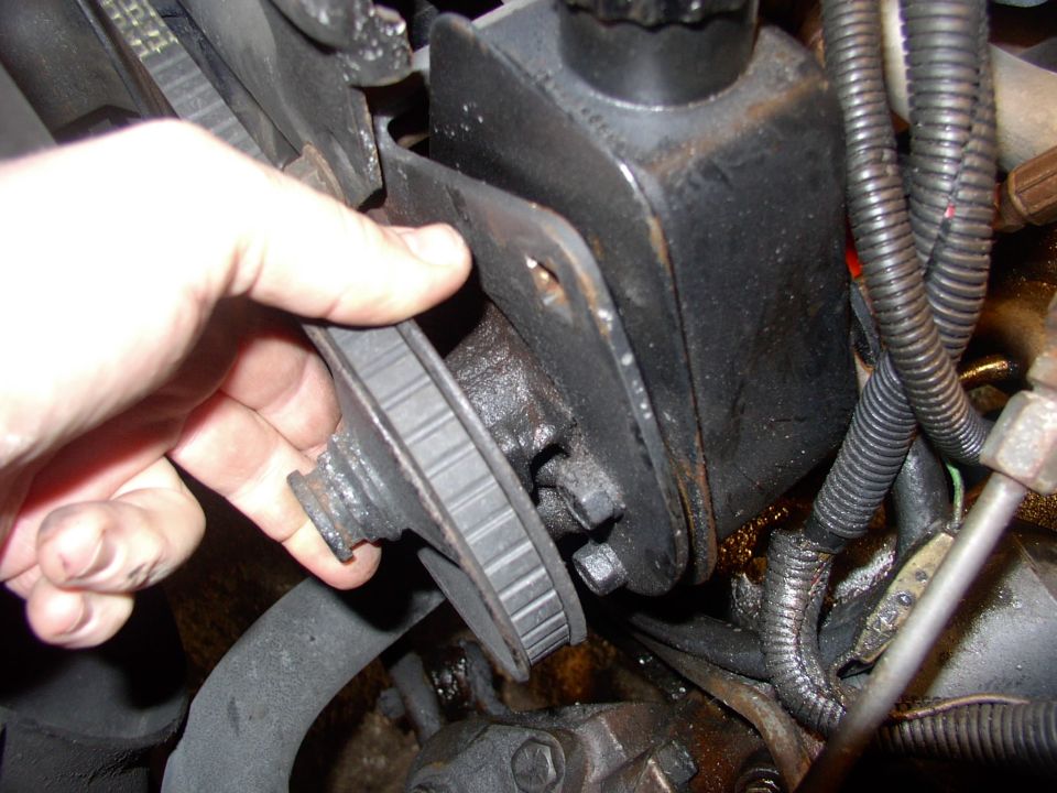 Even the best breaks eventually.  I'd been trying to trace the belt squeal for about 6 months.  Eventually it started to sound like metal on metal bearing noises. I grabbed the Saginaw's pulley and noticed it moved in and out a good 3/16". Mystery solved, problem detected.