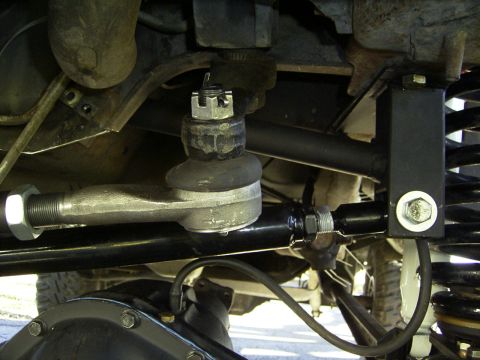 1995 Ford Bronco - Undercarriage view of a vehicle's steering and suspension system, showing tie rods and ball joints.