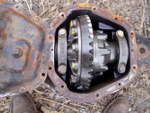 1995 Ford Bronco - Open differential axle housing with visible part number C20237.