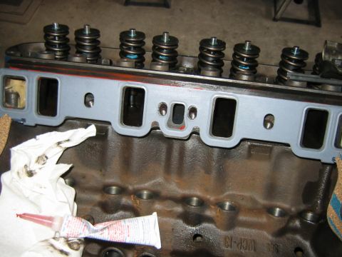 1992 Ford Bronco - Now that the heads are on, I decided to put the intake gaskets in place, since they will need to set up.