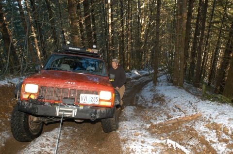 1995 Ford Bronco - my friend winching up a hill (me in the pic)