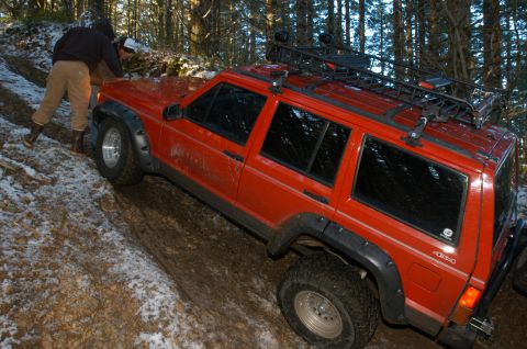 1995 Ford Bronco - this pic doesnt show how steep this trail got