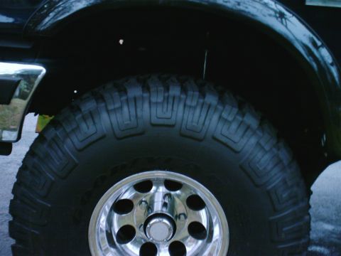 1989 Ford Bronco - Close-up of the front wheel well on a 1989 Ford Bronco, showing the tire and fender.
