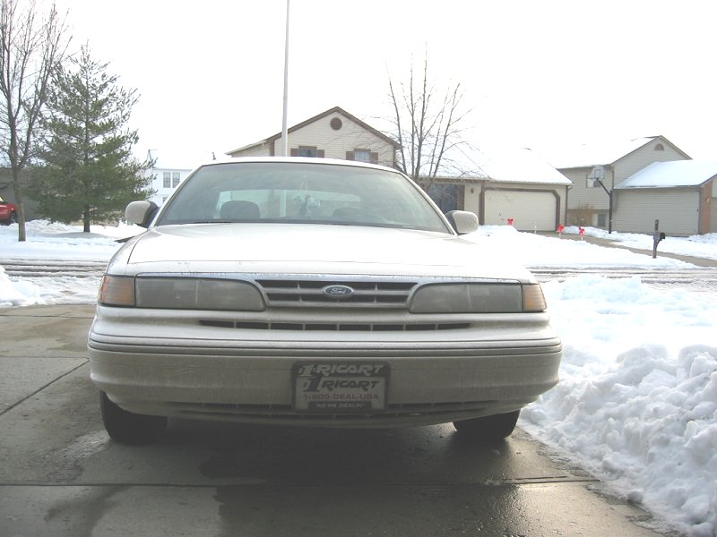 1997 Ford Crown Victoria front view in driveway with snow