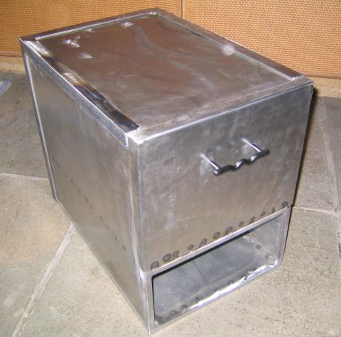 1978 Ford Bronco - A metal box with a handle and an open drawer is shown from a 3/4 front angle.