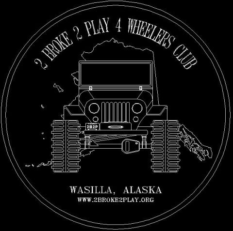 1985 Ford Bronco - Logo for a 4-wheelers club based in Wasilla, Alaska, with a graphic of a Jeep.