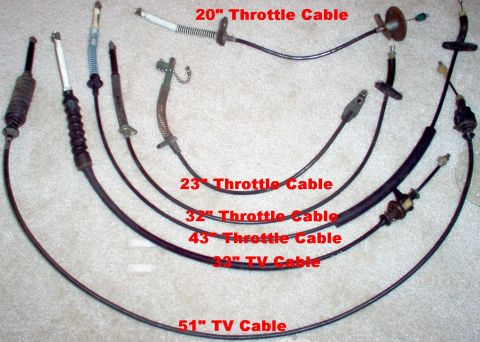 1983 Ford Bronco - Throttle cable applications are unknown. Throttle Valve (TV) cables are for AOD transmissions only. SOLD 51" TV cable 1-12
