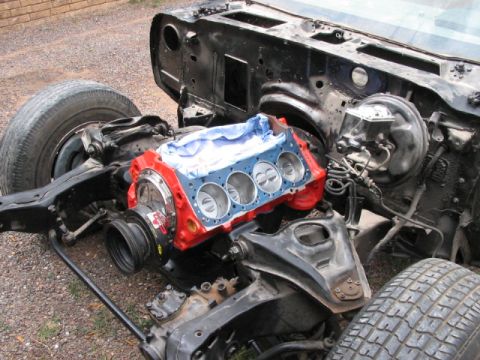 1979 Chevrolet Camaro - Engine block and chassis components are visible in this close-up view.