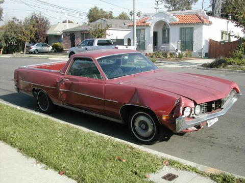 1973 Ford Ranchero - This 1973 Ford Ranchero shows significant damage to its front end and driver's side.