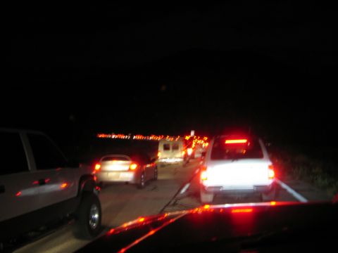 1985 Ford Bronco - AH traffic! i think it took 3 hours to get down the mountain