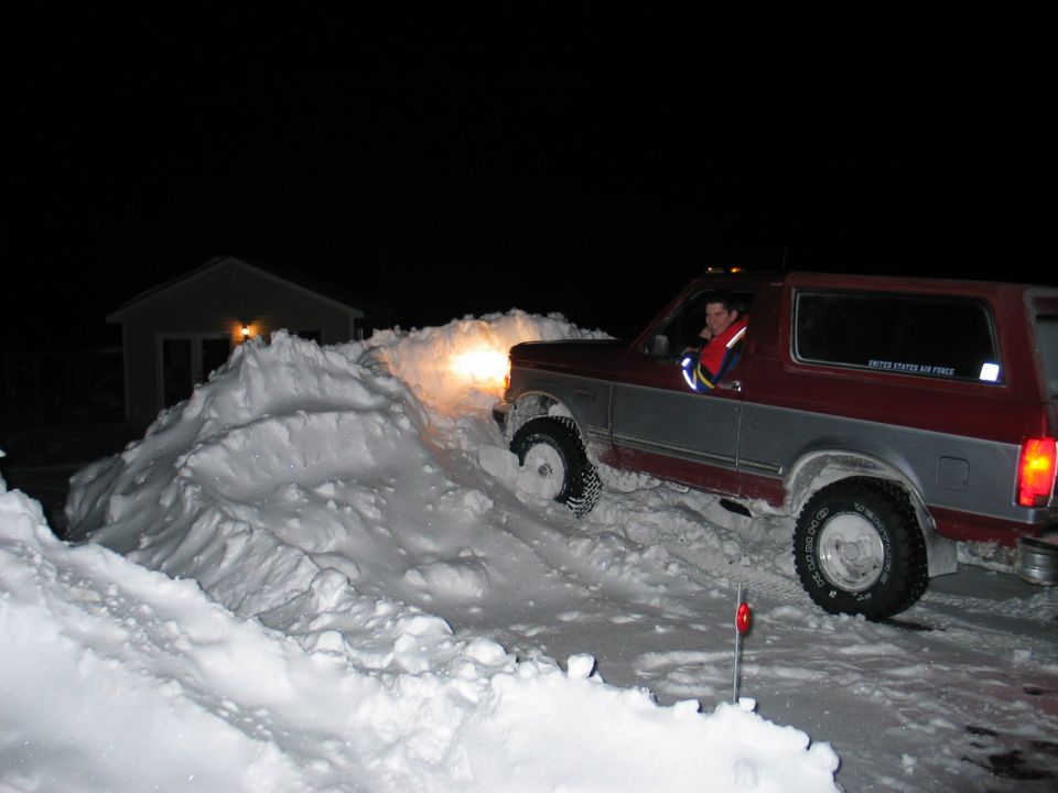 Plowing into a bank