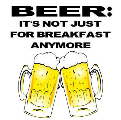 1995 Ford Bronco - This image features two beer mugs with foam, accompanied by the text "BEER: IT'S NOT JUST FOR BREAKFAST ANYMORE."