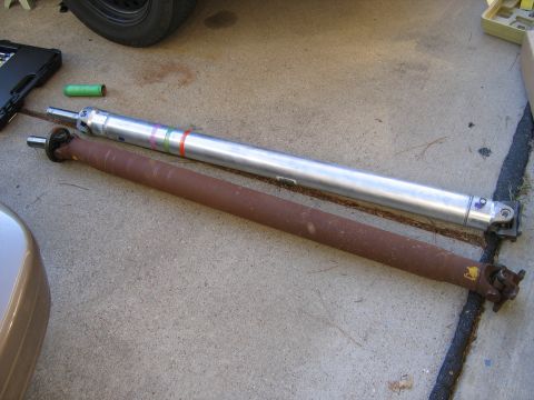 2000 Ford Crown Victoria - The old driveshaft and the new Al one.